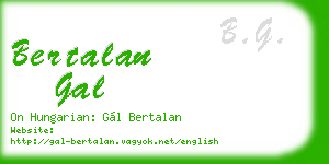 bertalan gal business card